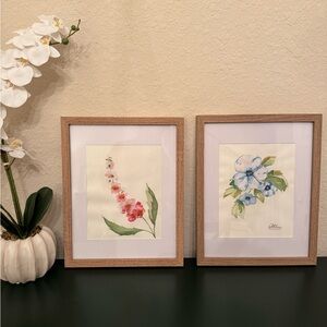 Floral Art Prints in Wooden Frames